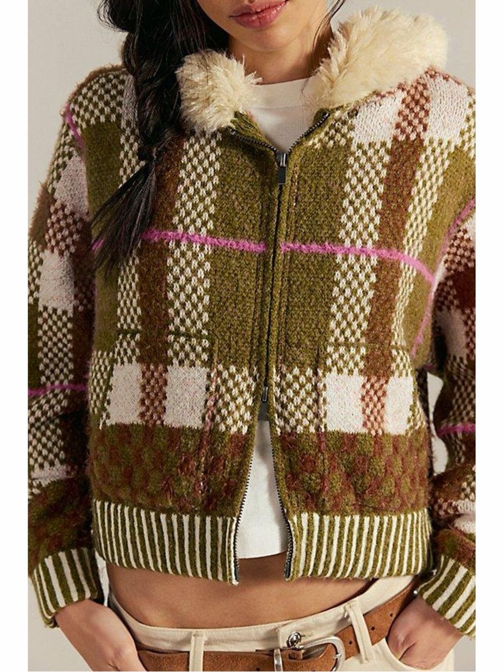 Free people Namesake Faux Fur Lined Hoodie
